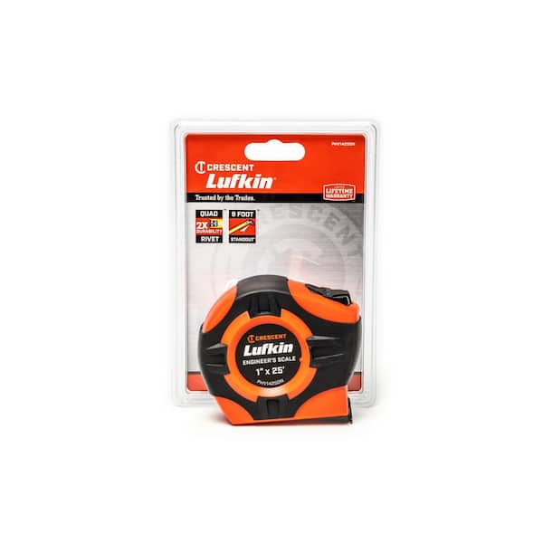 Crescent Lufkin 1 in. x 25 ft. Power Return Engineer's Tape Measure