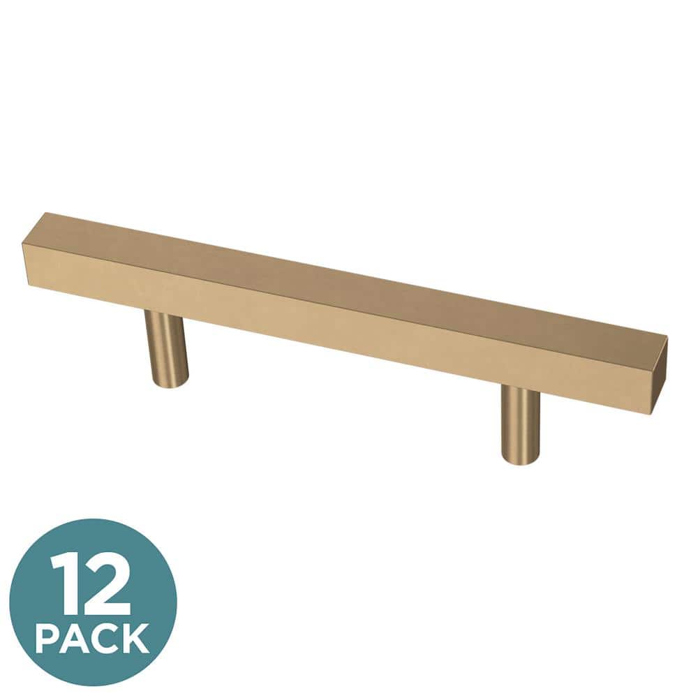 12-Pack Square 3 in. (76 mm) Modern Champagne Bronze Cabinet Drawer Bar Pulls price history on PriceWatchPro