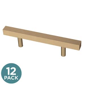 Square 3 in. (76 mm) Champagne Bronze Cabinet Drawer Bar Pull (12-Pack)