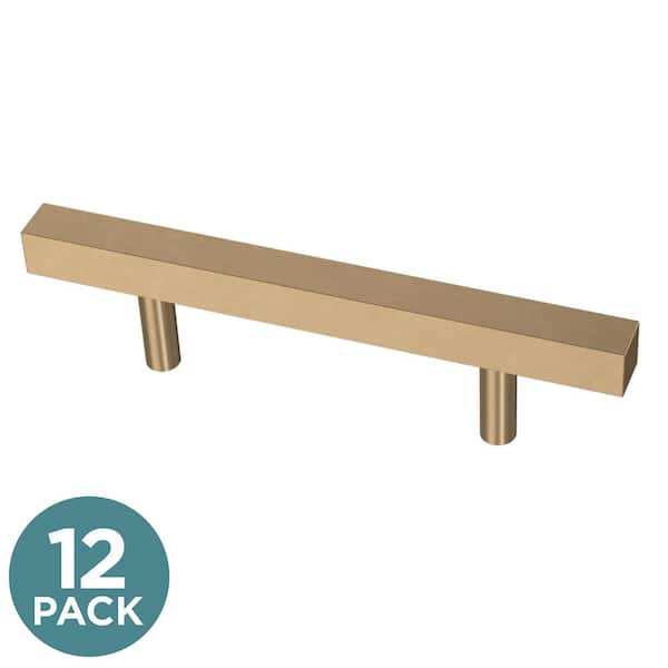 Liberty 12-Pack Square 3 in. (76 mm) Modern Champagne Bronze Cabinet Drawer Bar Pulls