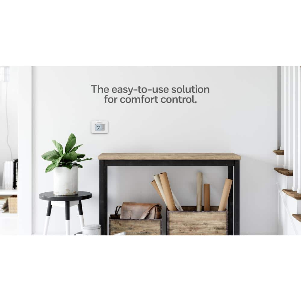 White Digital Non-Programmable Thermostat with Backlit Display