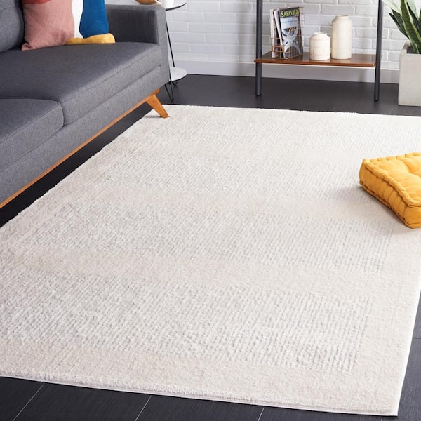 Melody 6 ft. x 8 ft. Ivory/Gray Solid Zoned Area Rug