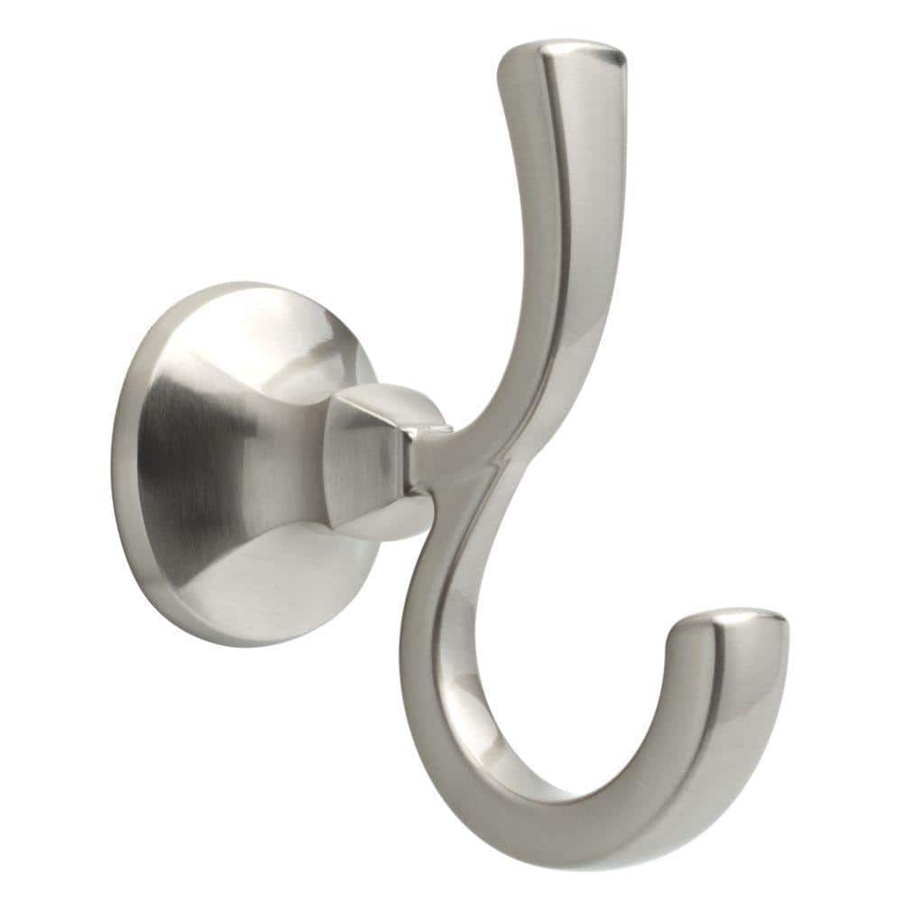 Delta Mandara Double Towel Hook Bath Hardware Accessory in Brushed Nickel  76235-BN - The Home Depot