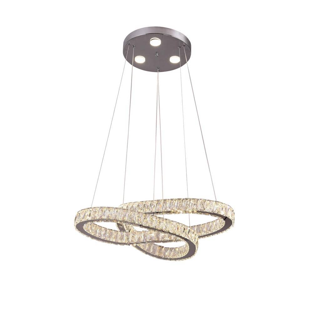 Infinite 52-Watt Intergrated LED Chrome Crystal Chandelier