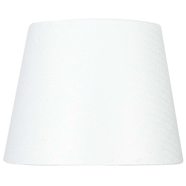 Hampton Bay Mix & Match White Geometric Watermark Round Accent Shade ...