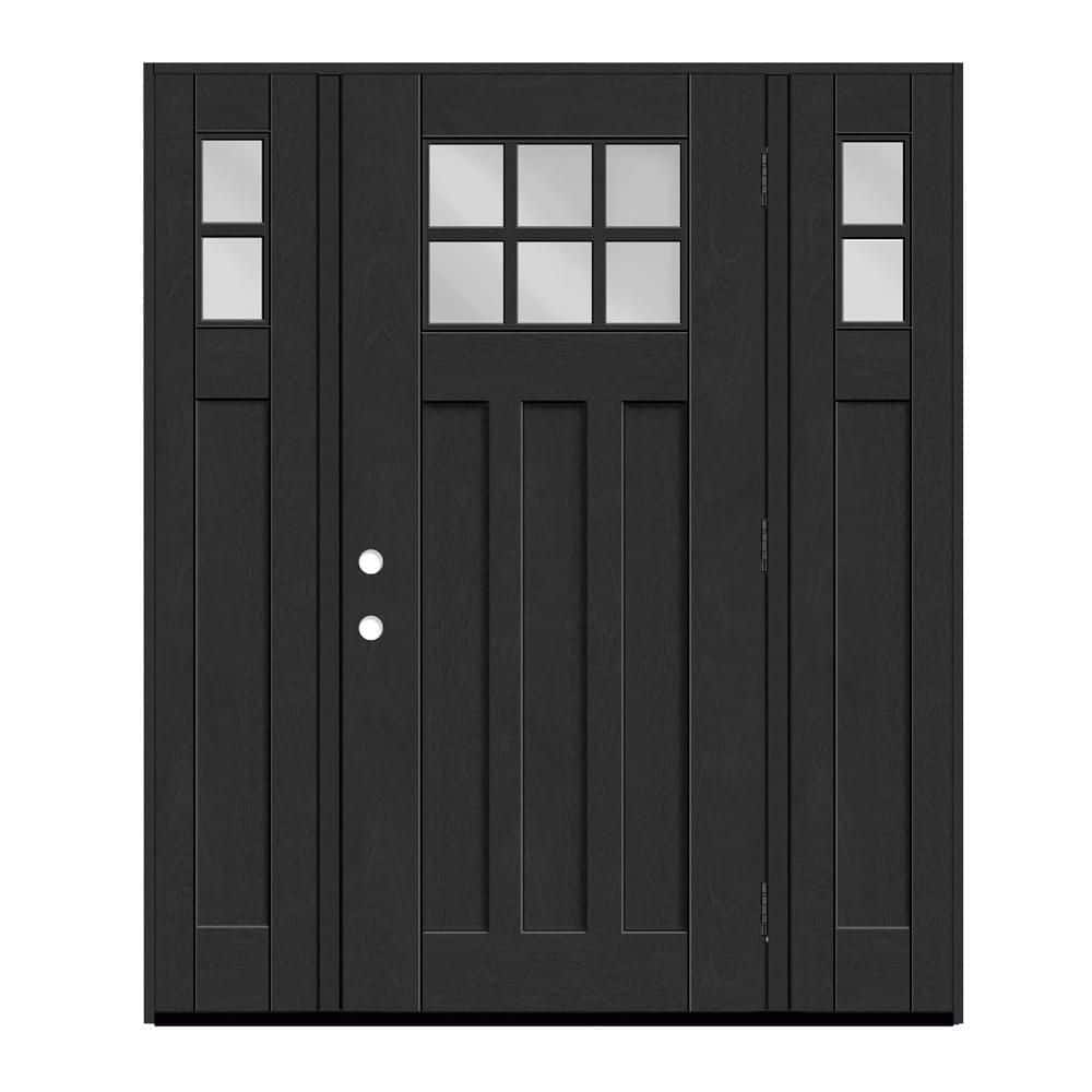 Regency 60 in. x 80 in. 6L Toplite Clear Glass LHOS Onyx Mahogany Fiberglass Prehung Front Door w/ 10 in. SLs_6 in. Jamb price history on PriceWatchPro