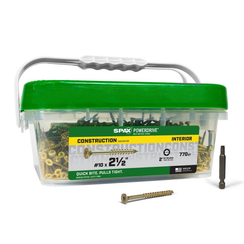 "#10 x 3 in. Tan PowerDrive Exterior T25 T-Star Flat Head Construction Screw (210-Piece)" price history on PriceWatchPro