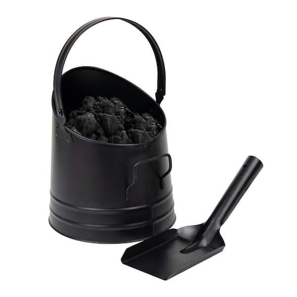 Mind Reader 10 in. L x 10 in. W x 11.25 in. H Fireplace Ash Bucket and Shovel Fireplace Accessories Metal 2 pcs, Black