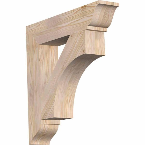 Ekena Millwork 5.5 in. x 30 in. x 30 in. Douglas Fir Westlake Traditional Smooth Bracket