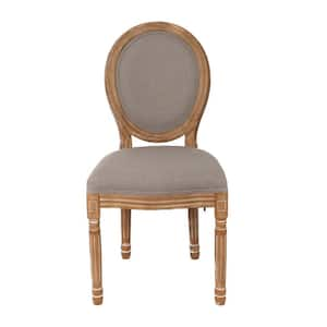 Gray French Dining Chairs Vintage Armless Side Chairs Linen Upholstered Dining Room Chairs with Wood Legs (Set of 2)