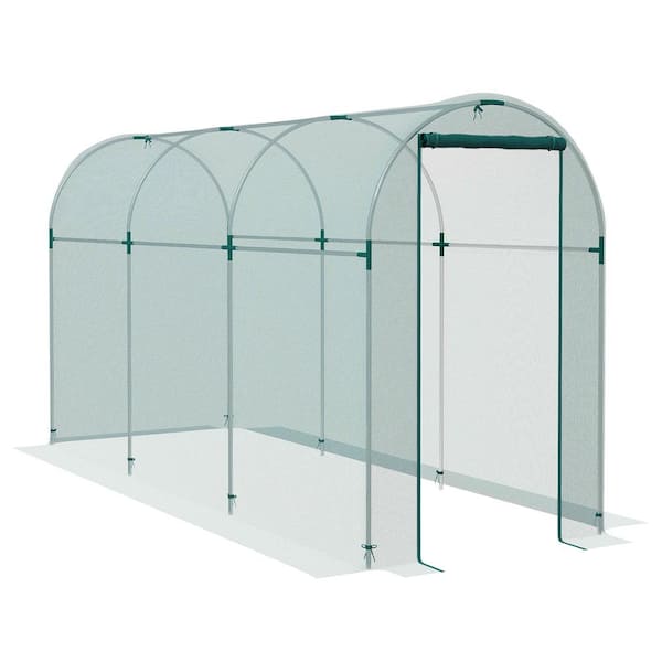 Outsunny 4 ft. x 12 ft. Plant Protection Tent Crop Cage with Zippered Door for Plants, Herbs, Fruits, Green