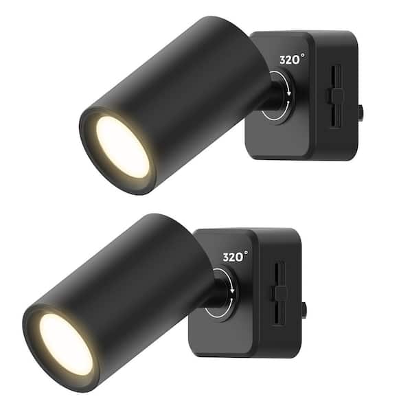 LED Night Lights Plug into Wall, 2-Pack Indoor Dimmable Spot Lights with Dusk to Dawn Sensor, 3000K Soft White