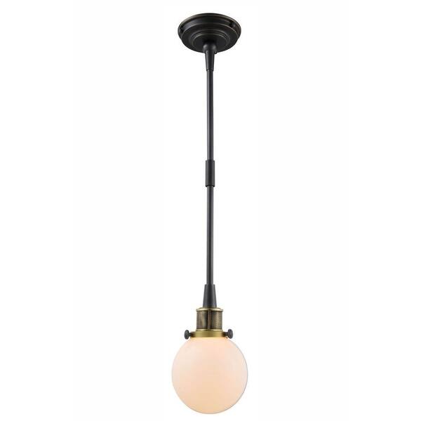 Elegant Lighting Santos 1-Light Bronze and Burnished Brass Pendant Lamp
