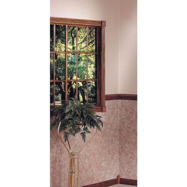 HOUSE OF FARA 7/16 in. x 2-1/4 in. x 7 ft. Oak Fluted Casing Chestnut Stain Moulding