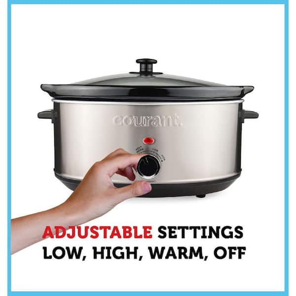 Crock-Pot 7 Quart Programmable Slow Cooker with Digital Timer, Food Warmer,  Polished Platinum