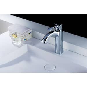 Rhythm Series Single Hole Single-Handle Mid-Arc Bathroom Faucet in Polished Chrome