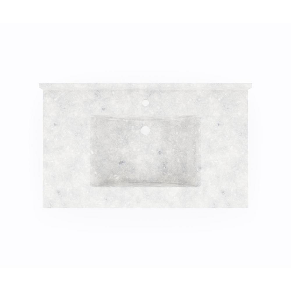 Ice Composite Stone 37'' Single Bathroom Vanity Top with Sink