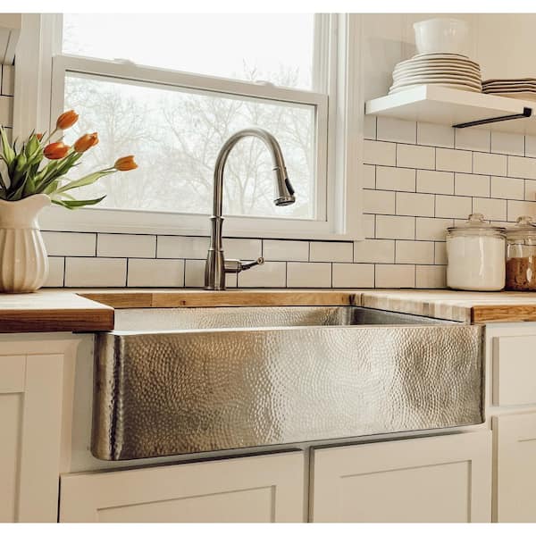 Lange 32 in. Farmhouse/Apron-Front Undermount Single Bowl 18 Gauge Brushed Stainless Steel Kitchen Sink