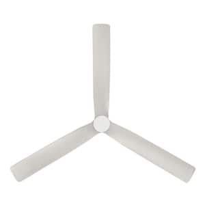 Marlston 60 in. Indoor/Outdoor Brushed Nickel with Silver Blades Ceiling Fan with Adjustable White with Remote Included