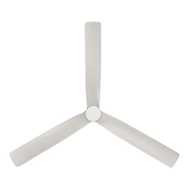 Hampton Bay Marlston 60 in. Indoor/Outdoor Brushed Nickel with Silver Blades Ceiling Fan with Adjustable White with Remote Included