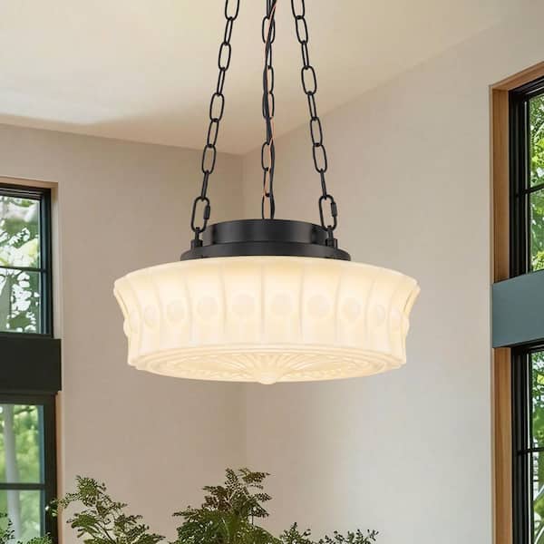 HUOKU Liman 1-Light 13.8 in. W Matte Black Integrated LED
