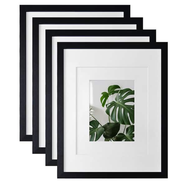 Unbranded Black 11 x 14 Wood Wall Picture Frame (Set of 4)
