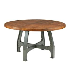 Lancaster Amber/Graphite Wood 4 Legs Dining Table Seats 6