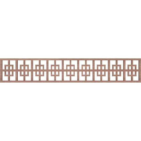 Ekena Millwork Cambridge Fretwork 0.375 in. D x 46.625 in. W x 8 in. L Walnut Wood Panel Moulding