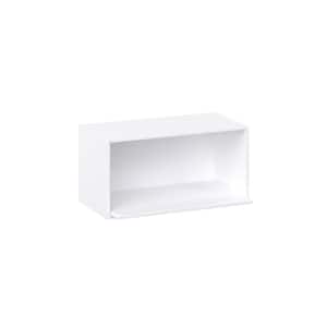 Mancos Bright White Shaker Assembled Wall Microwave Shelf Kitchen Cabinet (30 in. W X 15 in. H X 14 in. D)