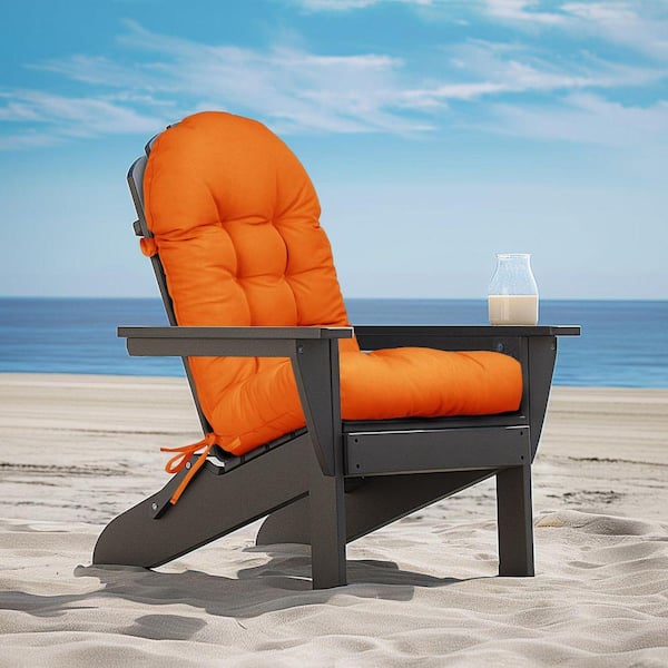 44 in. x 19 in. Orange Weather-Resistant Tufted Outdoor Patio