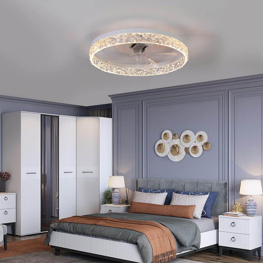 20 in. Indoor White Dimmable LED Ceiling Fan with Remote Control, Adjustable 3-Color Temperature price history on PriceWatchPro