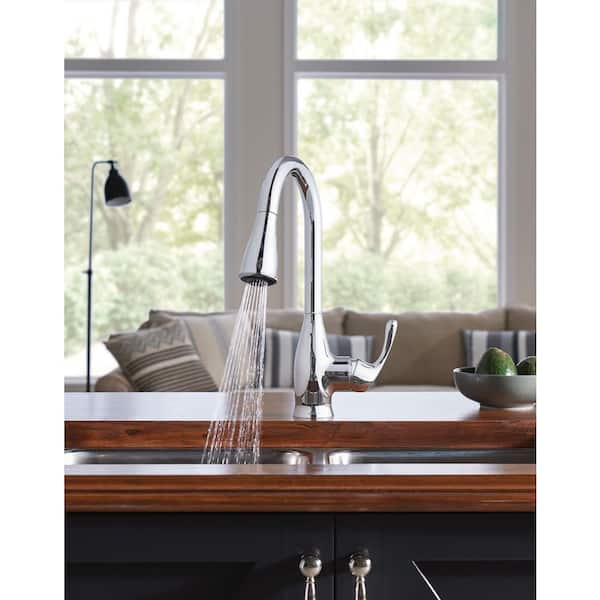 ㅎㅎ③ MOEN Kaden Single-Handle Pull-Down Sprayer Kitchen Faucet with
