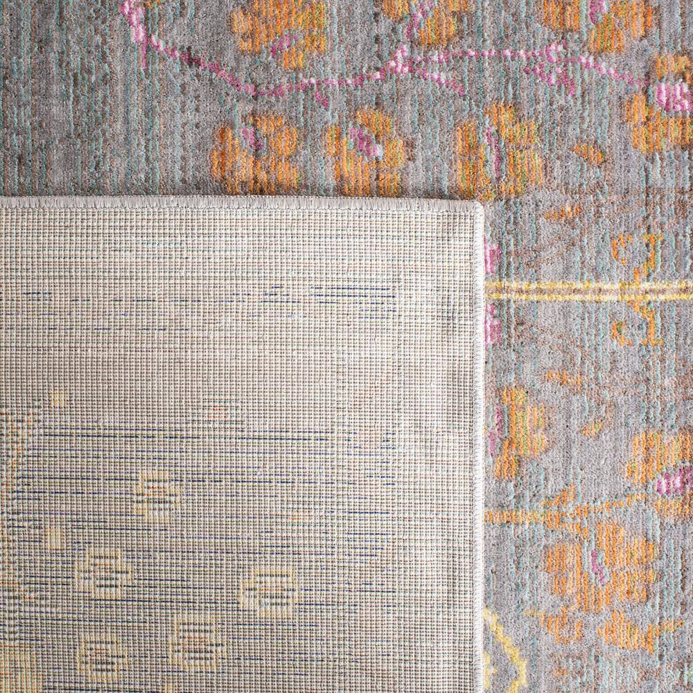 Handmade Square Grey and Multicolor Synthetic Area Rug