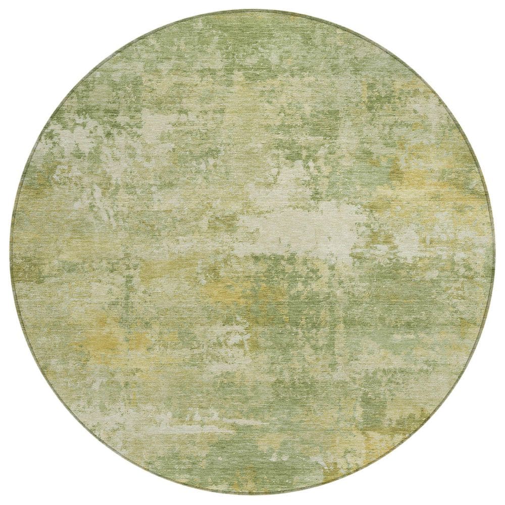 Chantille Machine Washable Indoor/Outdoor Abstract ACN2369 Sage 8 ft. x 8 ft. Round Rug price history on PriceWatchPro
