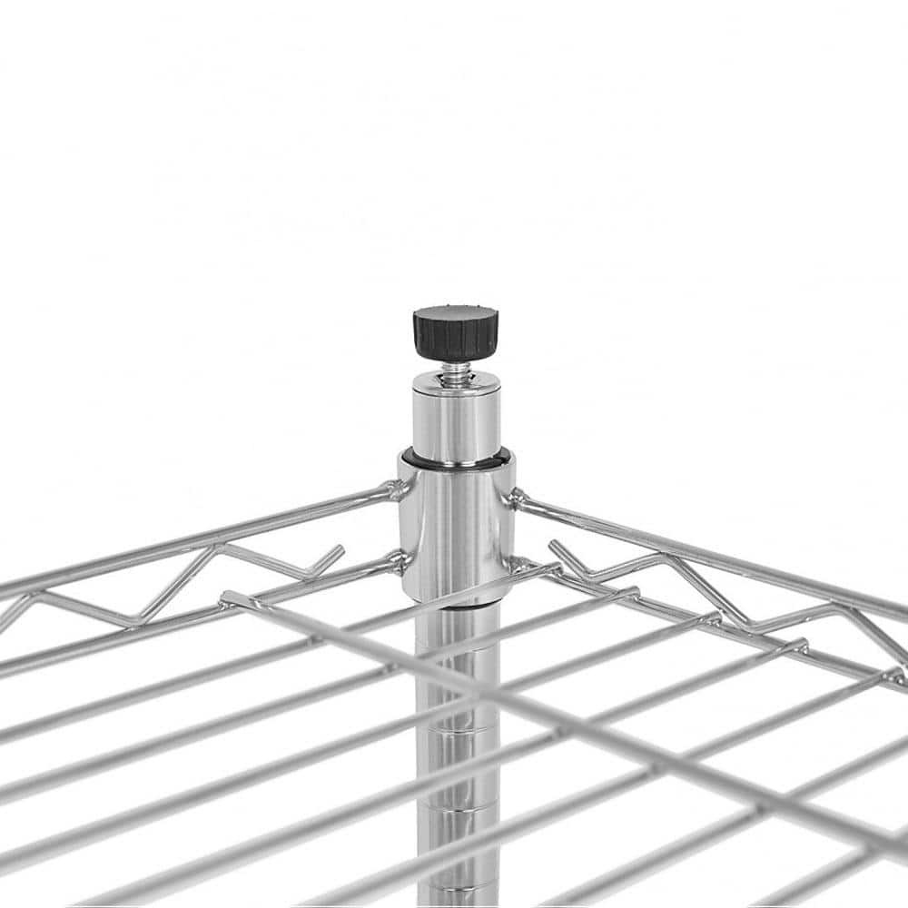 Silver 4-Tier Chrome Plated Iron Storage Shelf