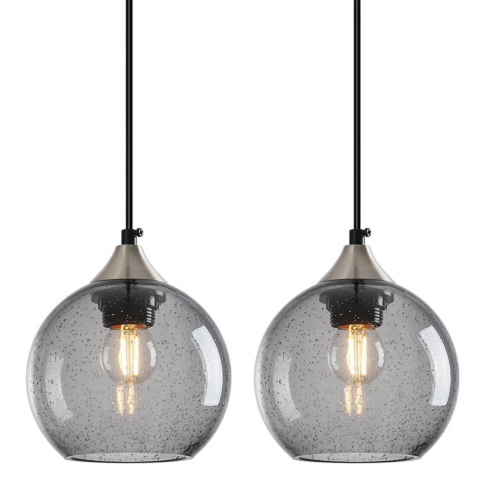 Home Lighting ‎60 Watts 1 Light 5. 9in Light Grey Glass Pendant Light for Living Room, No Bulbs Included, 2Pack price history on PriceWatchPro