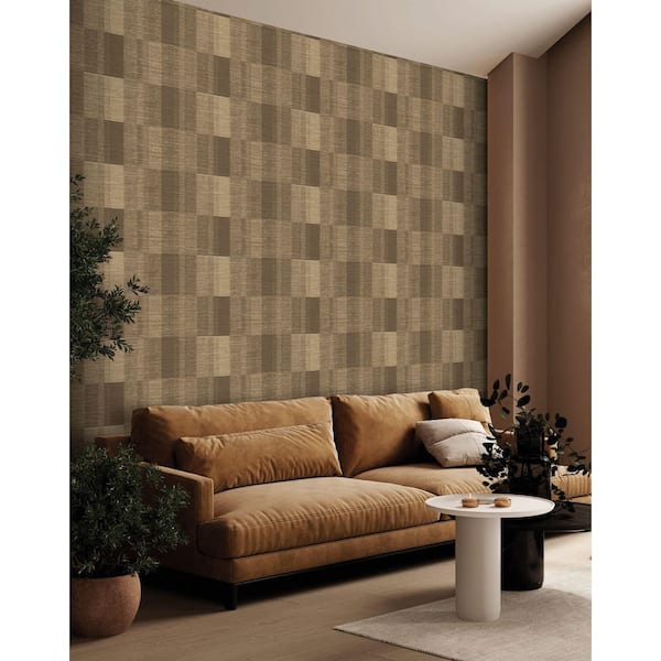 Bright Umber Tartan Print Non Woven Non-Pasted Textured Wallpaper 57 Sq. Ft.