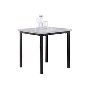 SignatureHome Black/White Marble Finish Top Wood 30 in. in. W 4 Legs Dining Table With Seating Capacity 2. (30Lx30Wx30H)