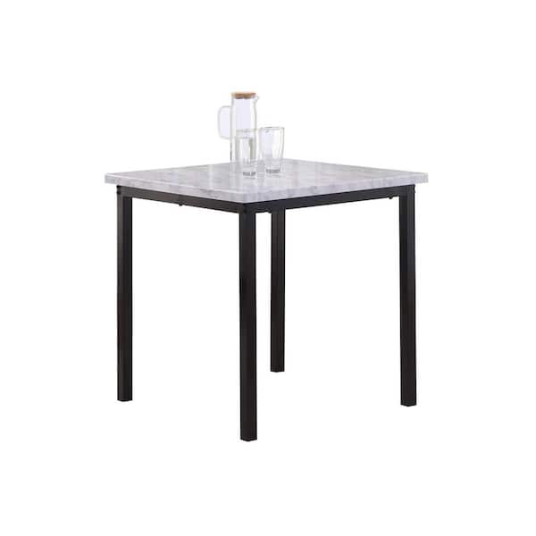 Signature Home SignatureHome Black/White Marble Finish Top Wood 30 in. in. W 4 Legs Dining Table With Seating Capacity 2. (30Lx30Wx30H)