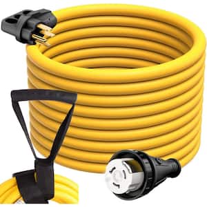 25 ft. Power Extension Cord Indoor/Outdoor with Power Indicator 125-Volt/250-Volt- 50 AMP Twist Locking in Yellow