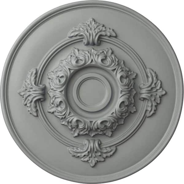 Ekena Millwork 13-3/4" x 1" Monique Urethane Ceiling Medallion (Fits Canopies upto 3-3/4"), Primed White