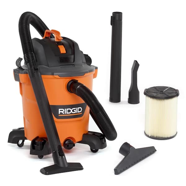RIDGID 12 Gallon 5.0 Peak HP NXT Wet/Dry Shop Vacuum with Filter, Locking Hose and Accessories