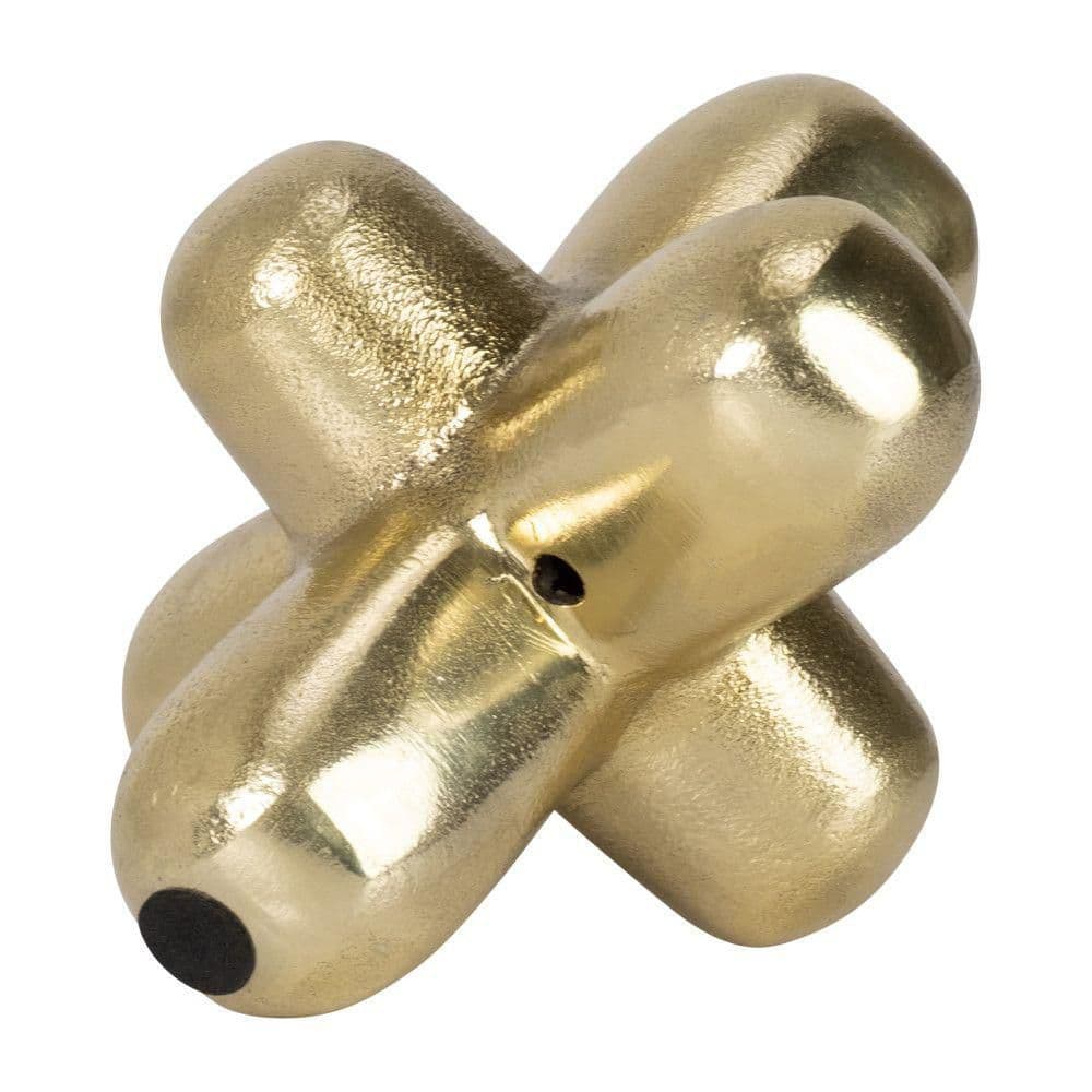 Gold Geometric Metal Orb Sculpture, 8-inch