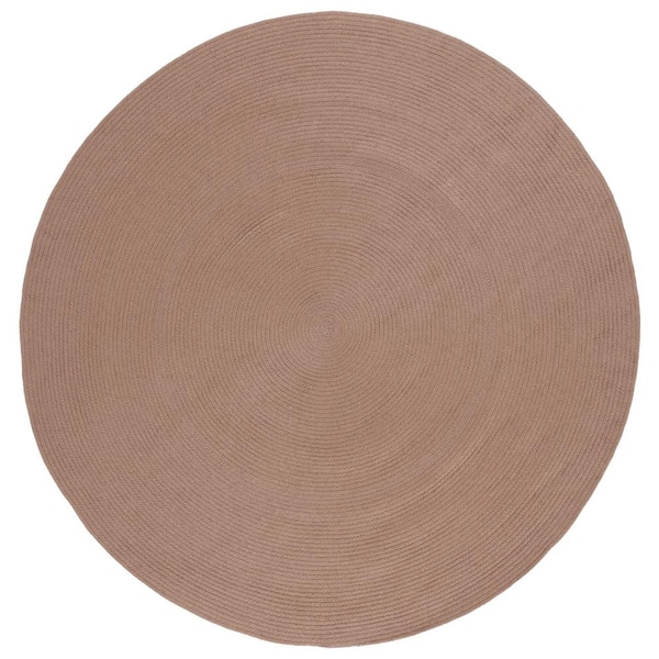 SAFAVIEH Braided Rust 5 ft. x 5 ft. Abstract Round Area Rug BRD402P-5R -  The Home Depot