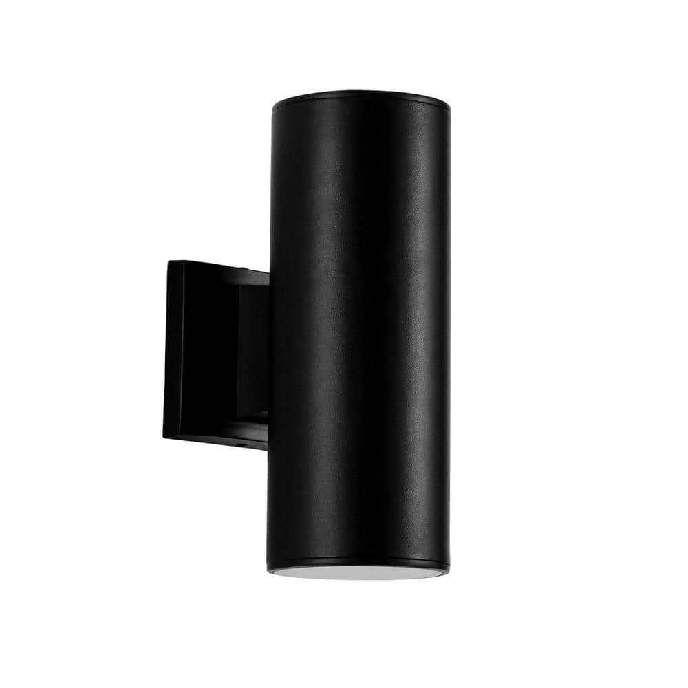 Cedar Hill 11 in. Cylinder Black LED Outdoor Wall Sconce