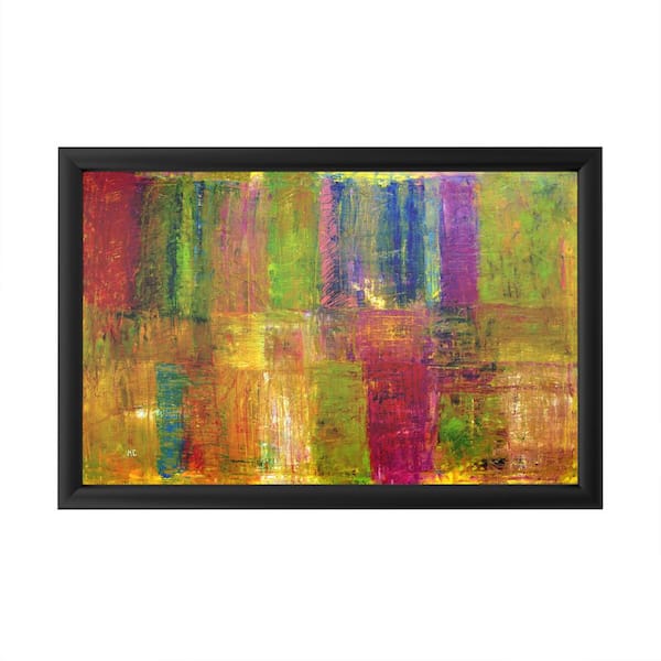 Trademark Fine Art "Color Abstract" by Michelle Calkins Framed with LED Light Abstract Wall Art 16 in. x 24 in.