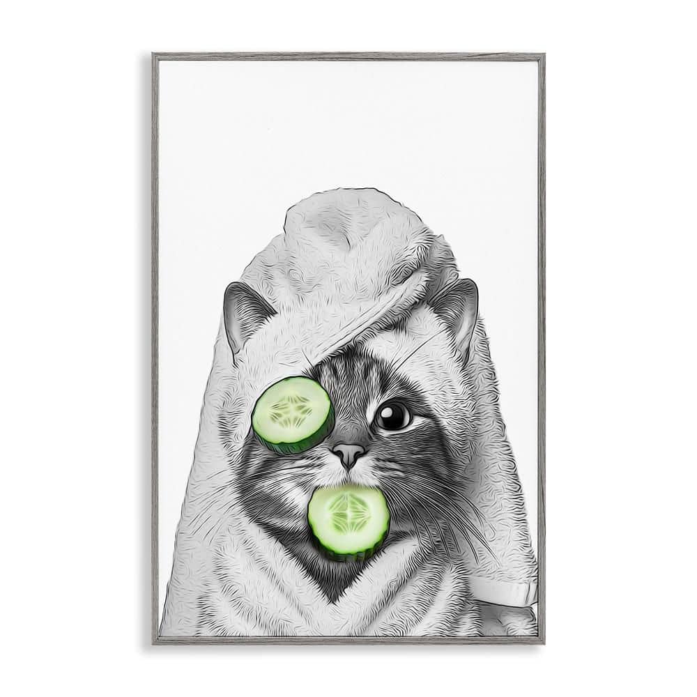 Stupell Industries Spa Bath Day Cat by Annalisa Latella 1 Piece Gray Framed  Animal Giclee Art Print 24 in. x 16 in. be-881_gff_16x24 - The Home Depot