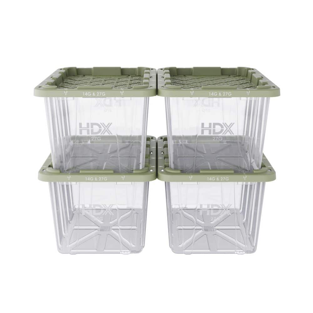27 gal. Clear Tough Tote with Army Green Lid-4 Pack price history on PriceWatchPro