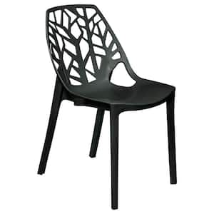 Cornelia Solid Black Plastic Side Chair