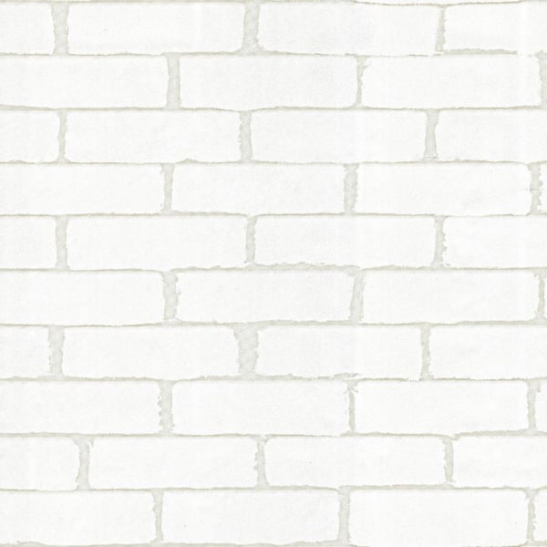 Brick Peel and Stick Wallpaper White Self Adhesive Wallpaper for Furniture Wall Decoration, Covers 32.29 Sq. Ft.
